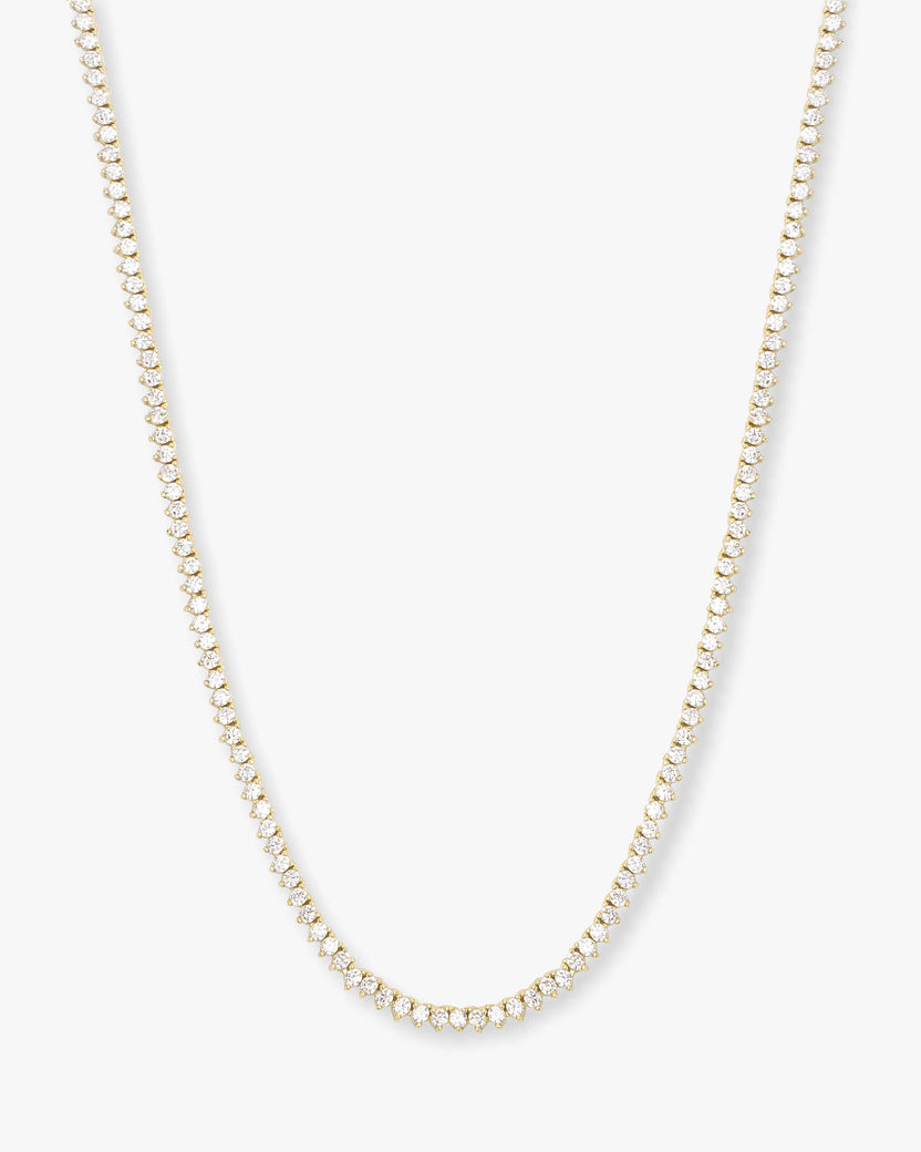 18K Yellow Gold Plated Baby Not Your Basic Tennis Necklace 16"