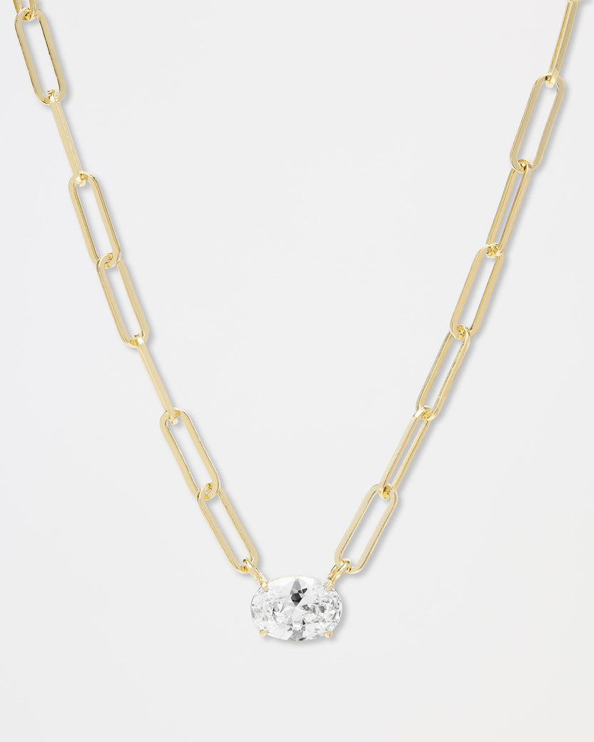 18K Yellow Gold Plated Hello Gorgeous Samantha Chain Necklace