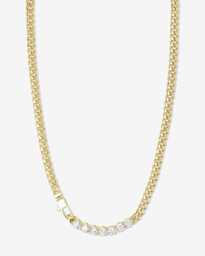 18K Yellow Gold Plated 5mm Julian Loves Diamonds Necklace 16"