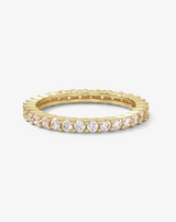 18K Yellow Gold Plated Heiress 2mm Ring Sz 8