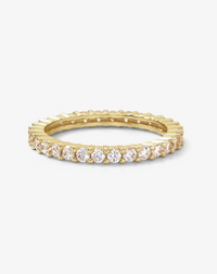 18K Yellow Gold Plated Heiress 2mm Ring Sz 8