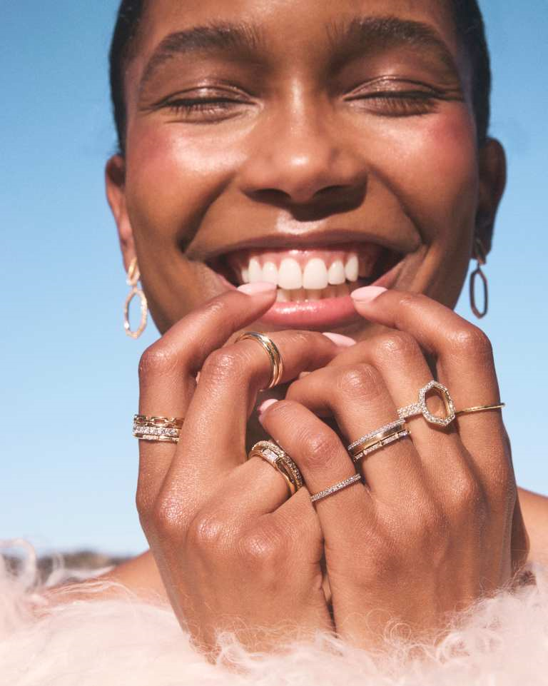 Daphne Pave Gold Plated Cocktail Ring Sz 8 by Kendra Scott