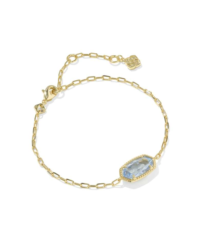 Eliana Luxe Gold Chain Bracelet with Light Blue CZ by Kendra Scott
