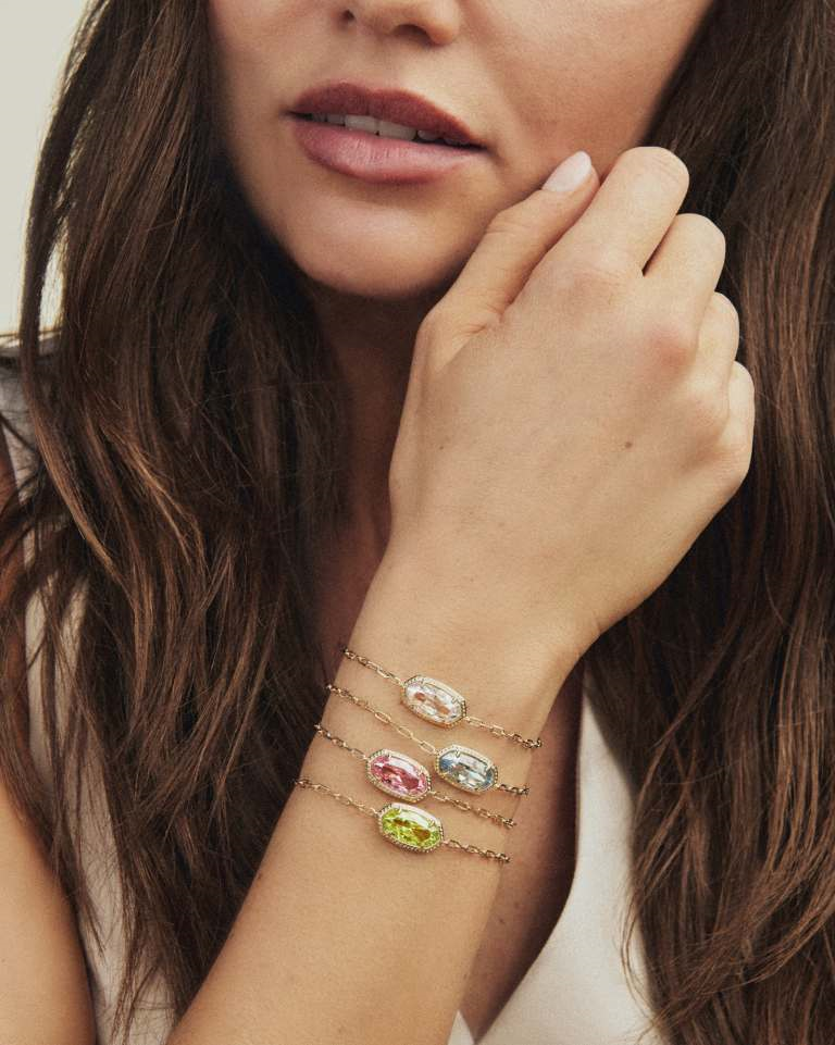 Eliana Luxe Gold Chain Bracelet with Light Blue CZ by Kendra Scott