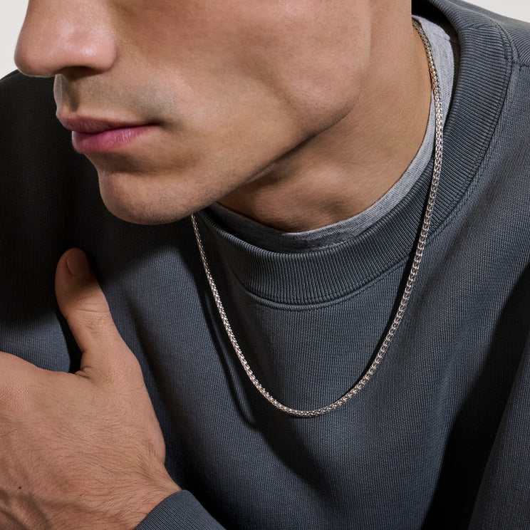 Chains Icon Silver Slim Necklace 3.5mm Sz 22 by John Hardy