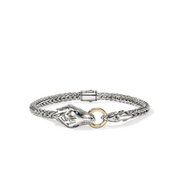 Naga 14K Gold & Silver 4.4mm Chain Bracelet with Blue Sapphire Eyes Sz M by John Hardy