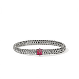 Icon Silver 6.5mm Small Bracelet with Treated Ruby Sz M by John Hardy