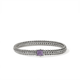 Icon Silver 6.5mm Small Bracelet with Amethyst Sz M by John Hardy