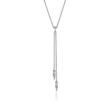 Naga Silver 0.03ct Diamond Y Necklace with 1.5mm Rolo Adjustable Chain by John Hardy