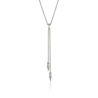 Naga Silver 0.03ct Diamond Y Necklace with 1.5mm Rolo Adjustable Chain by John Hardy