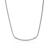 JH Essentials Silver 0.24cttw Diamond Pave 1.8mm Chain Necklace 16-18"