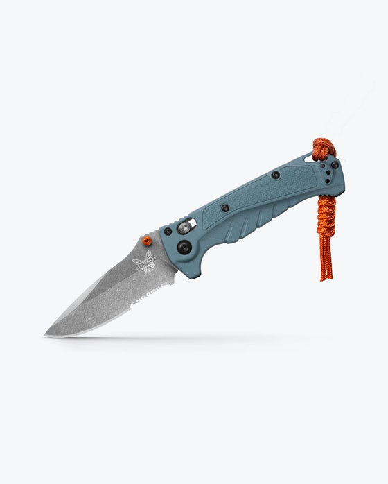 Mini Adira Depth Blue Drop-Point Knife by Benchmade