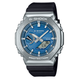 Metal Bezel, Blue Face, & Black Band Watch by G-Shock