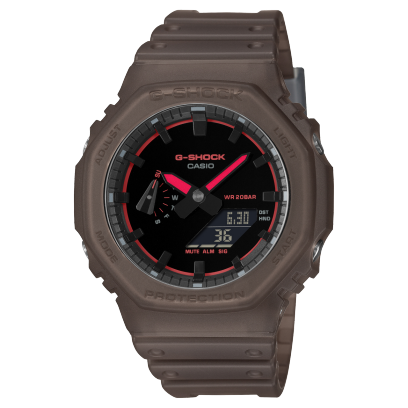 Dark Transluscent Watch with Red Accents by G-Shock