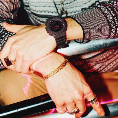Dark Transluscent Watch with Red Accents by G-Shock