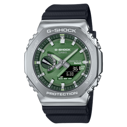 Solar Charging  Green Dial with Metal Octagonal Bezel Watch by G-Shock