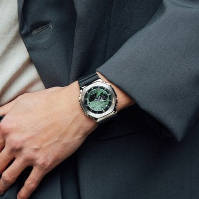 Solar Charging  Green Dial with Metal Octagonal Bezel Watch by G-Shock