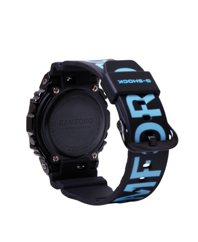 Bamford London Black Watch with Aqua Blue Features by G-Shock