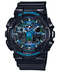 Black Watch with Blue Camouflage Pattern by G-Shock