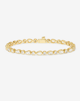 18K Gold Plated Isla Tennis Bracelet with Simulated Diamonds