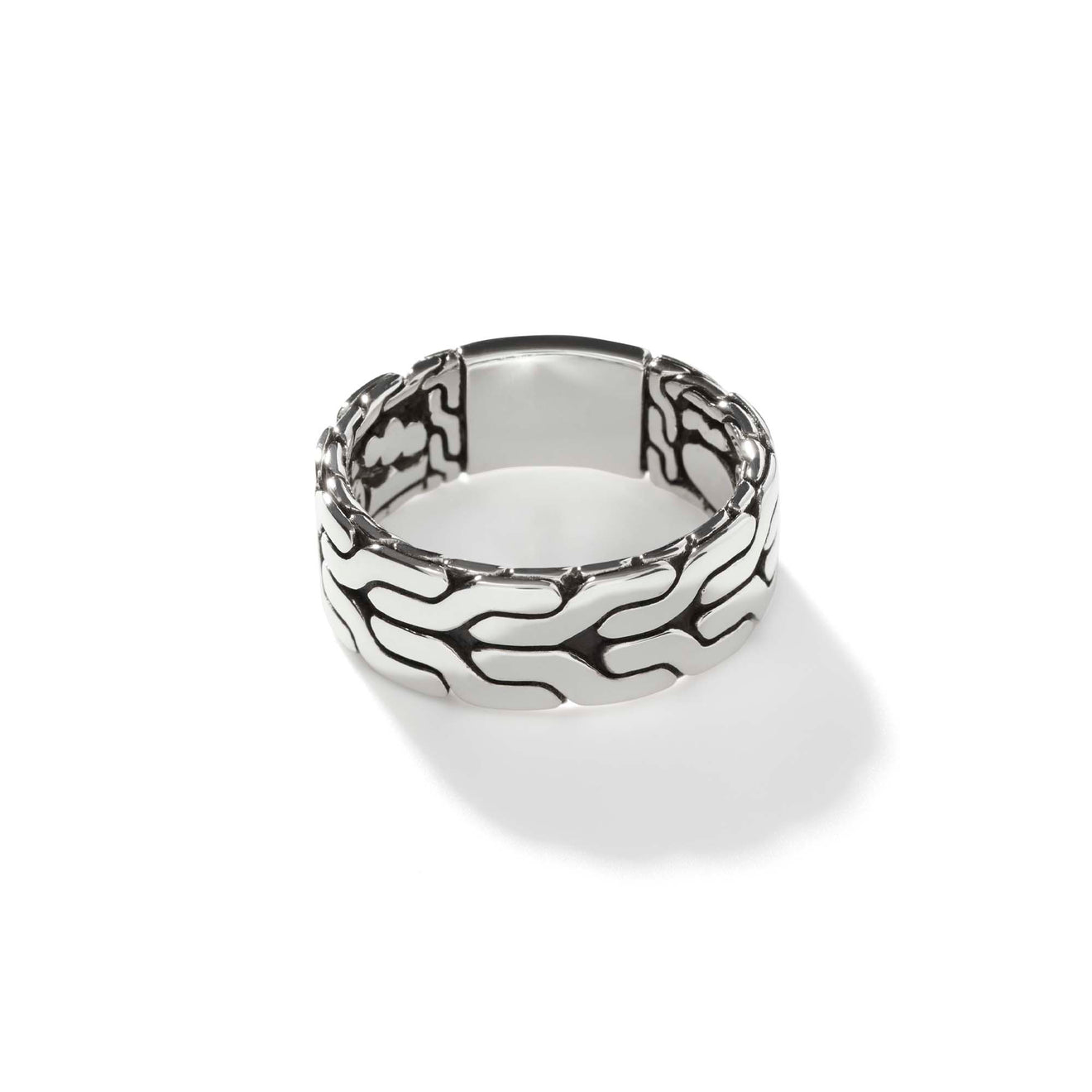 Carved Chain Silver Band Ring 8mm Sz 10 by John Hardy