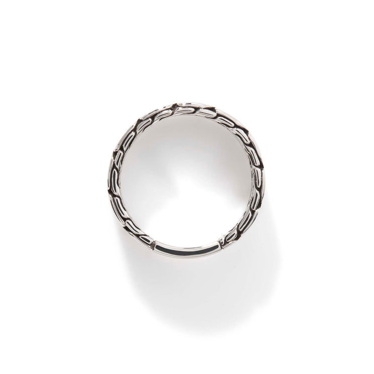 Carved Chain Silver Band Ring 8mm Sz 10 by John Hardy