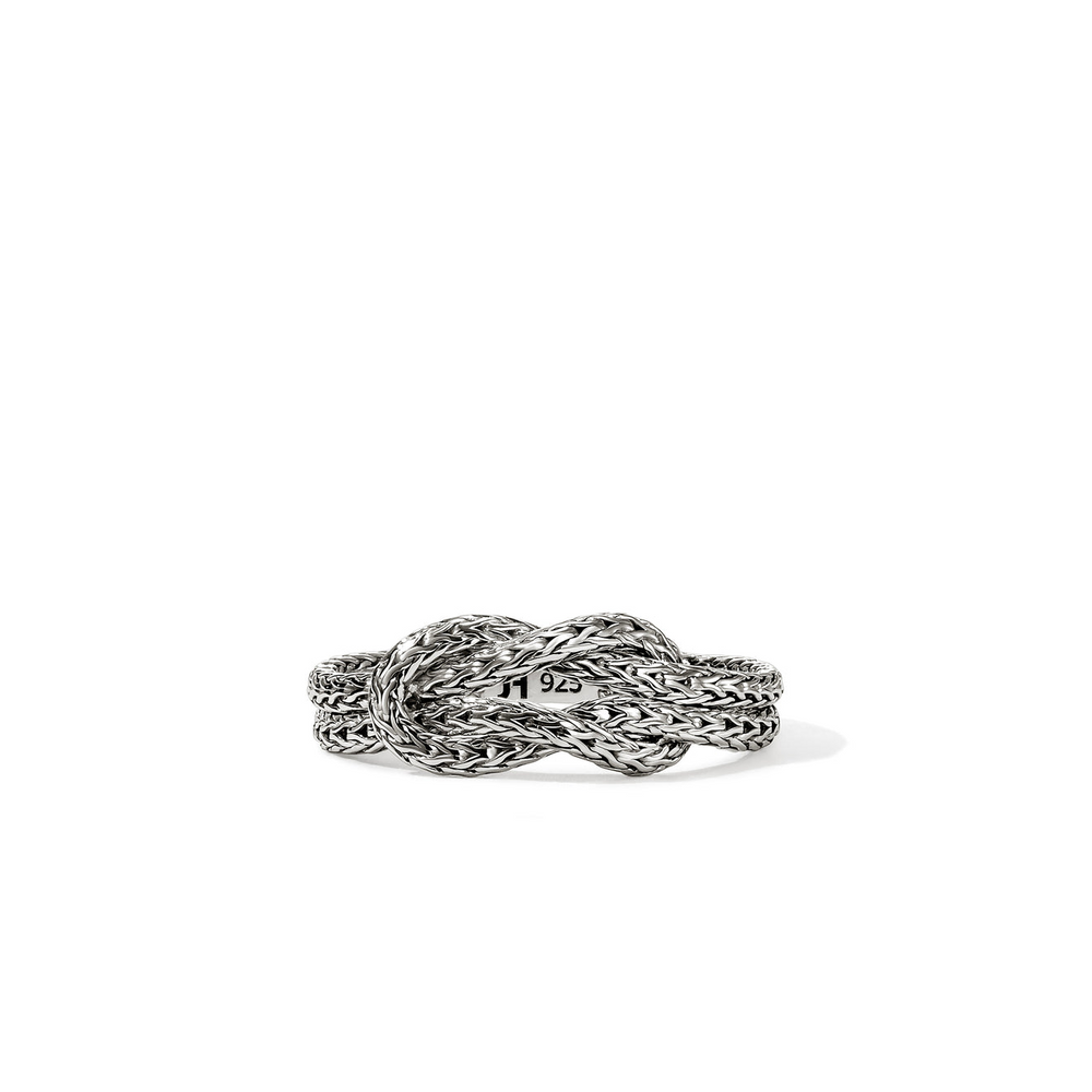 Love Knot Silver 3.6mm Chain Ring by John Hardy Sz 6