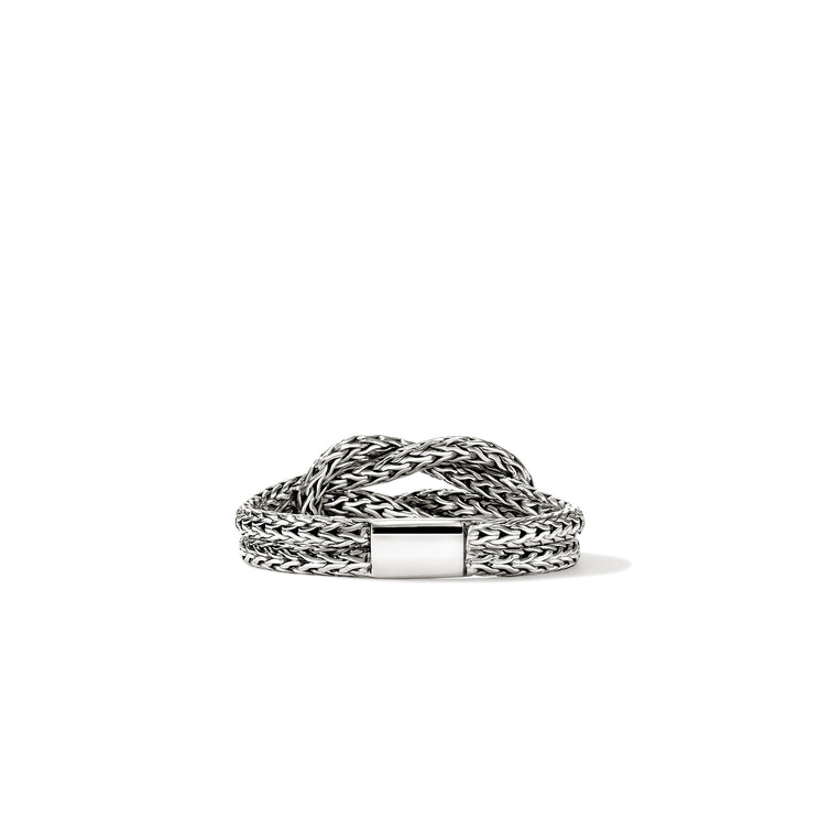 Love Knot Silver 3.6mm Chain Ring by John Hardy Sz 6
