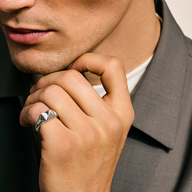 Icon Stud Silver 9mm Ring Sz 7 by John Hardy