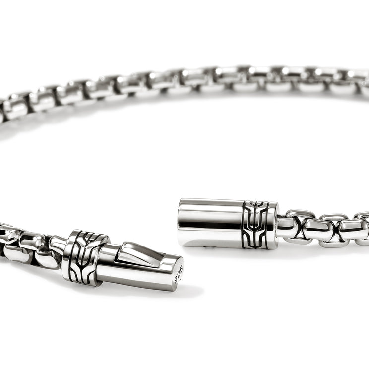 Chains Box Silver 3.7mm Box Chain Bracelet with Pusher Clasp Sz M by John Hardy