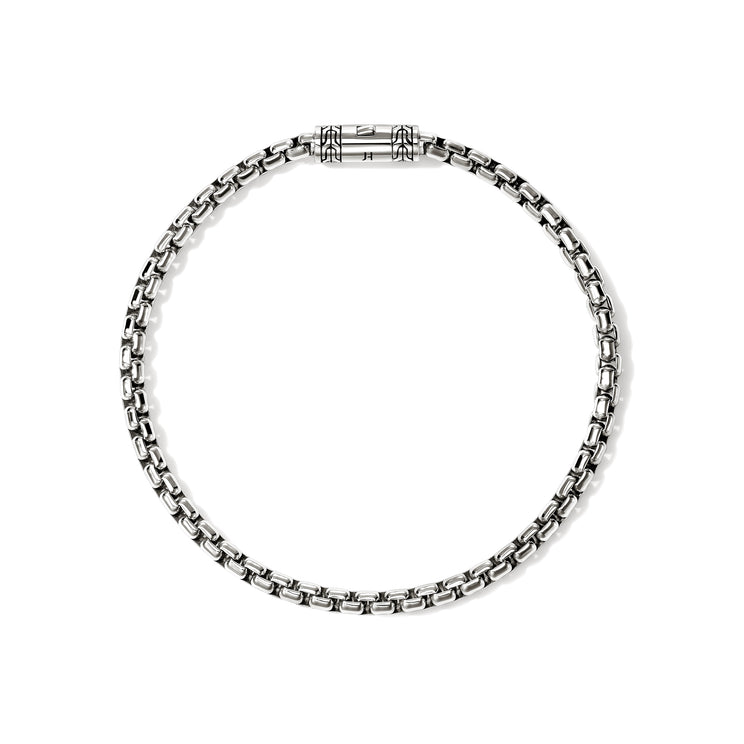 Chains Box Silver 3.7mm Box Chain Bracelet with Pusher Clasp Sz M by John Hardy