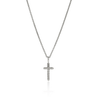 Essentials Spiritual Silver Cross Pendant on 1.5mm Rolo Chain Sz 16-18 by John Hardy