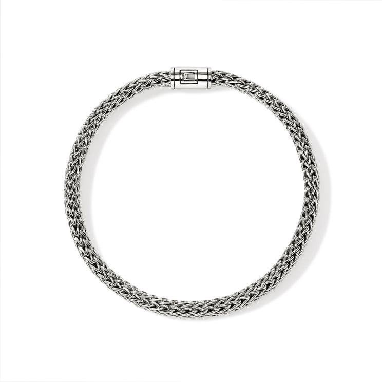 Icon Silver 5mm XS Bracelet with Pusher Clasp Sz UL by John Hardy