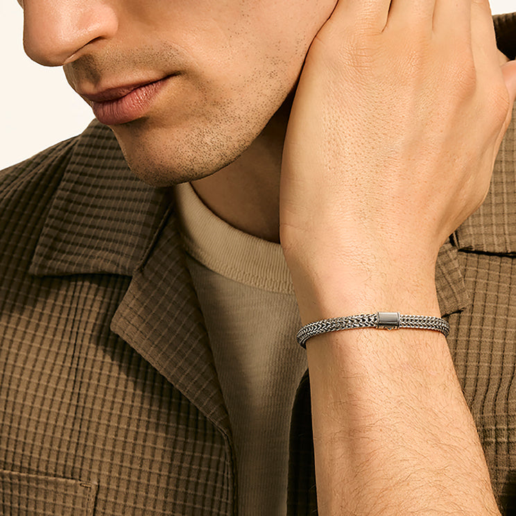 Icon Silver 5mm XS Bracelet with Pusher Clasp Sz UL by John Hardy