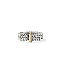 Icon Link 14K Gold & Silver 6mm Band Ring Sz 7 by John Hardy
