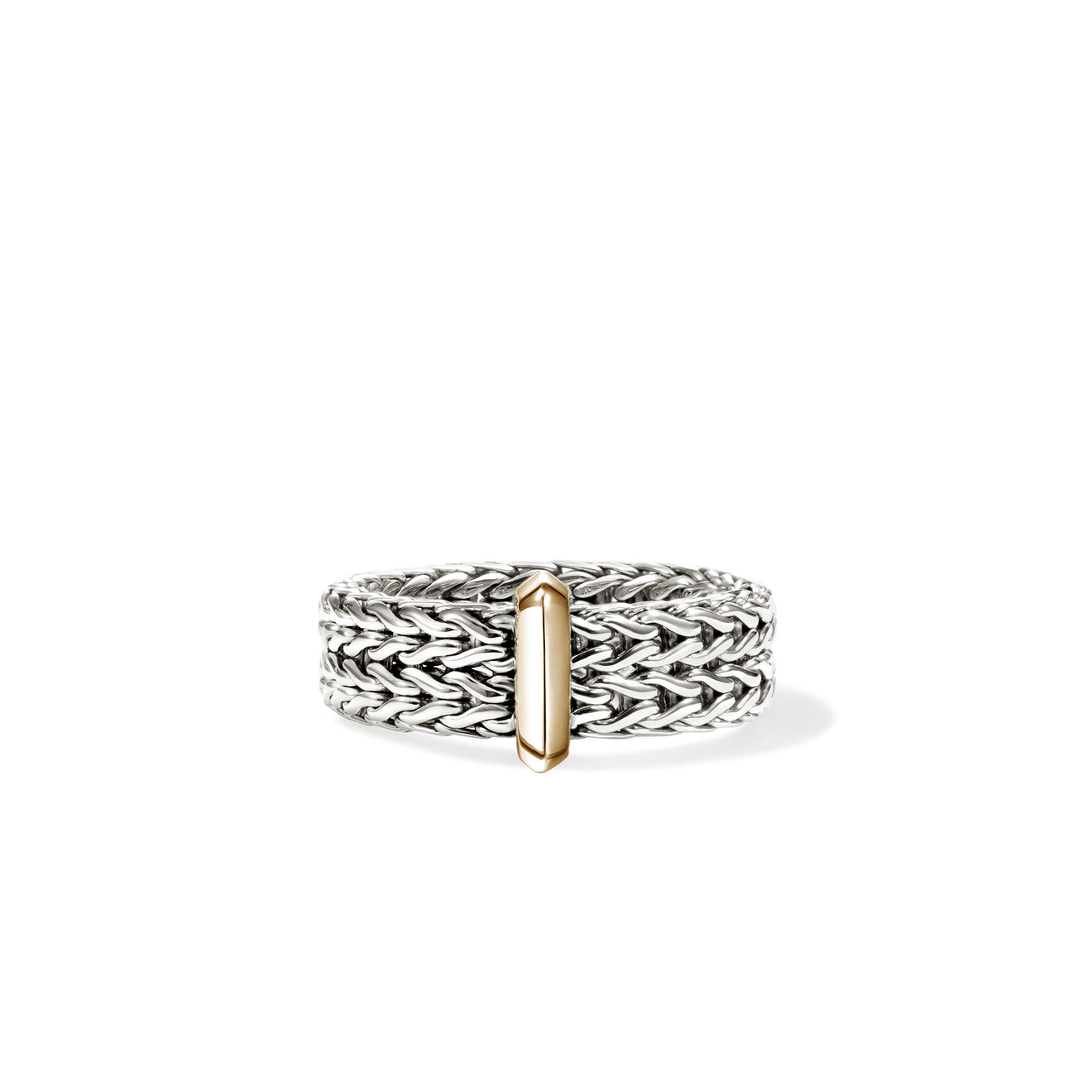 Icon Link 14K Gold & Silver 6mm Band Ring Sz 7 by John Hardy