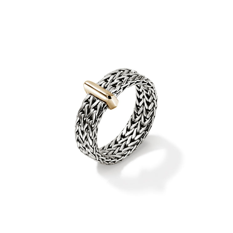 Icon Link 14K Gold & Silver 6mm Band Ring Sz 7 by John Hardy