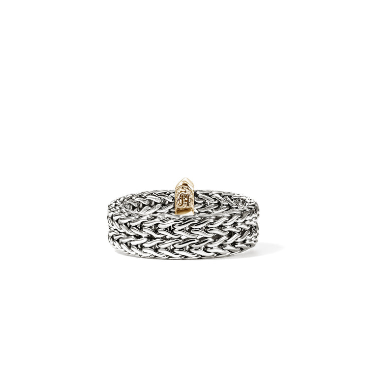 Icon Link 14K Gold & Silver 6mm Band Ring Sz 7 by John Hardy