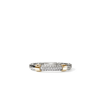 JH Essentials 14K Gold & Silver 0.20cttw Diamond Pave Ring Sz 7 by John Hardy