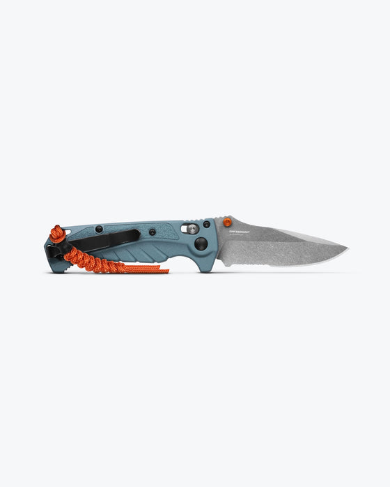 Mini Adira Depth Blue Drop-Point Knife by Benchmade