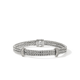 Icon Link Silver 0.33cttw Diamond Pave 6mm Flat Chain Bracelet Sz S by John Hardy