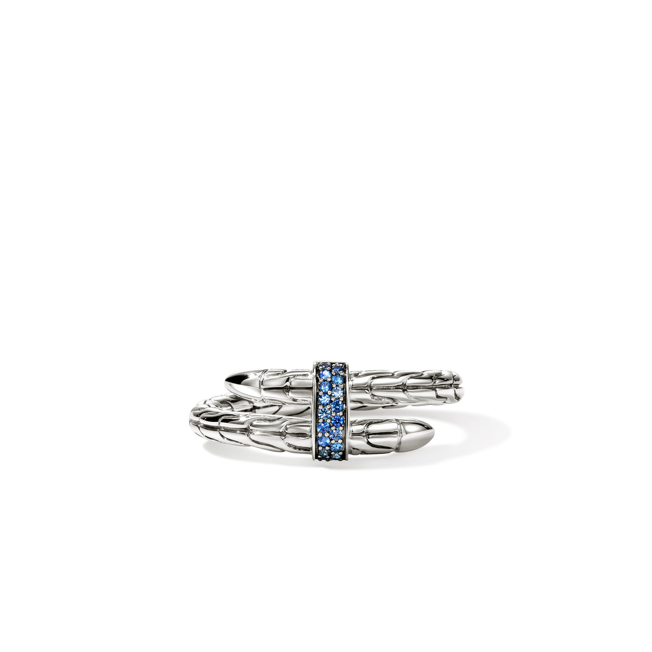 Spear Silver Single Wrap Ring with Blue Sapphire by John Hardy