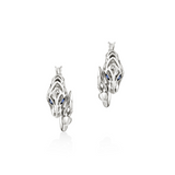 Naga Silver Hoop Earrings with Blue Sapphire Eyes by John Hardy