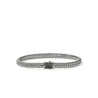 Icon Silver 5mm XS Bracelet with Treated Black Sapphire Sz M by John Hardy