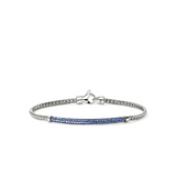 JH Essentials Silver 2.5mm Bracelet with Blue Sapphire Sz M by John Hardy