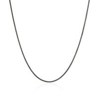 Chains Box Silver 1.6mm Box Chain Necklace with Satin Matte Black Rhodium Sz 24 by John Hardy