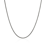 Chains Box Silver 1.6mm Box Chain Necklace with Satin Matte Black Rhodium Sz 24 by John Hardy