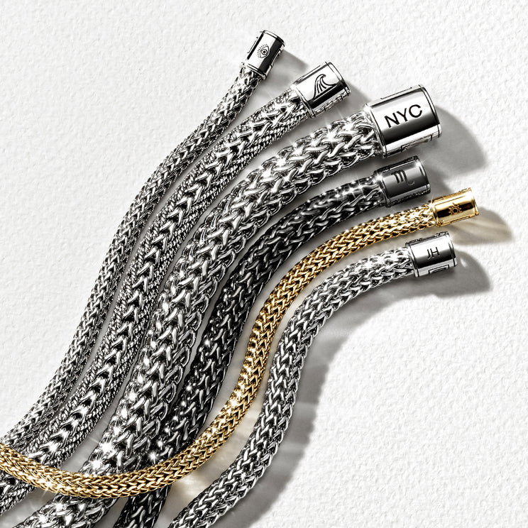 Icon Silver 7.5mm Medium Bracelet with Pusher Clasp by John Hardy