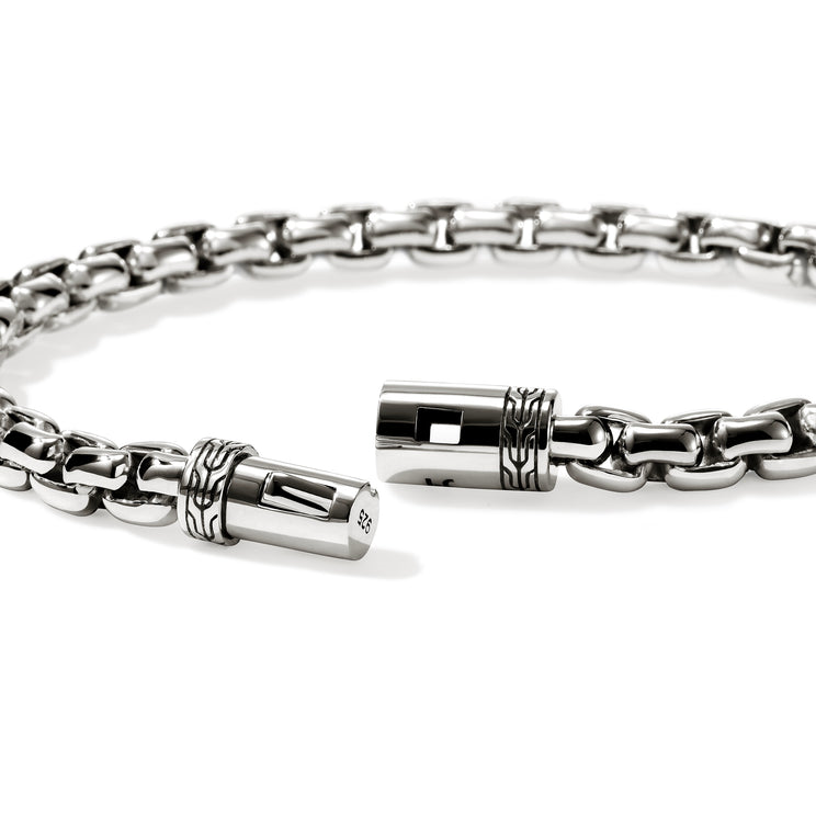 Chains Box Silver 6mm Box Chain Bracelet with Pusher Clasp by John Hardy  Sz M