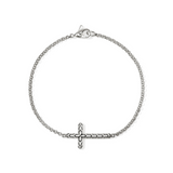 JH Essentials Spiritual Silver 2mm Mini Rolo Chain Cross Bracelet Sz S by John Hardy